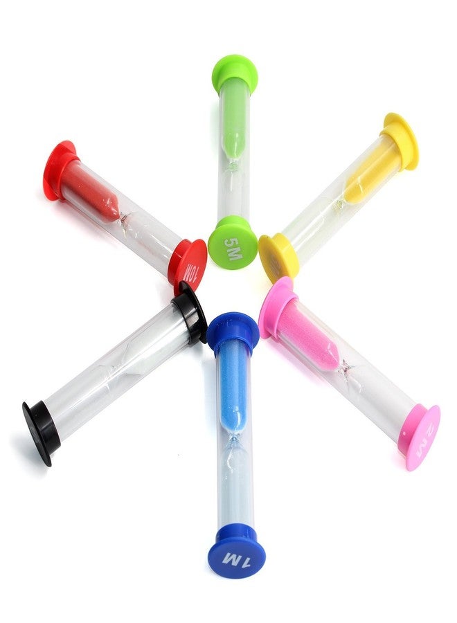 Linble Multicolor Sandglass Timers - Small Colorful Sandglass Sand Clock Colored Timer Suit 30sec1min2mins3mins5mins10mins (6pcs) Mini Toy Hourglass Set for Kids at Home and School - Image 4